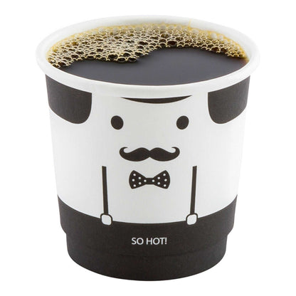 Restpresso 4 oz Monsieur Paper Coffee Cup - Double Wall - 2 1/2" x 2 1/2" x 2 1/4" - 500 count box