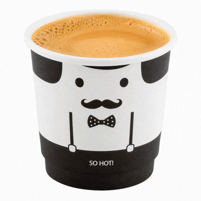 Restpresso 4 oz Monsieur Paper Coffee Cup - Double Wall - 2 1/2" x 2 1/2" x 2 1/4" - 500 count box