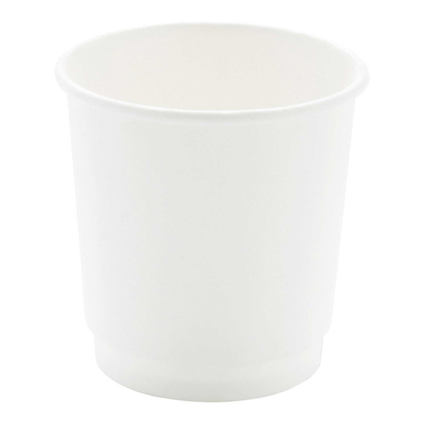 Restpresso 4 oz White Paper Coffee Cup - Double Wall - 2 1/2" x 2 1/2" x 2 1/4" - 25 count box