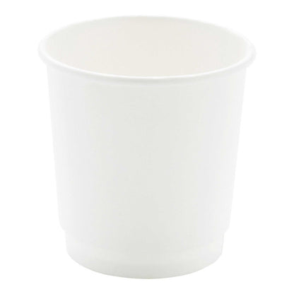 Restpresso 4 oz White Paper Coffee Cup - Double Wall - 2 1/2" x 2 1/2" x 2 1/4" - 25 count box