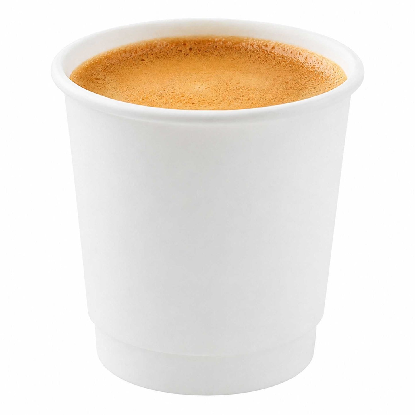 Restpresso 4 oz White Paper Coffee Cup - Double Wall - 2 1/2" x 2 1/2" x 2 1/4" - 25 count box