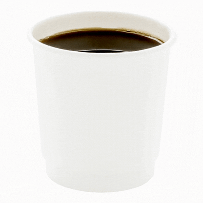 Restpresso 4 oz White Paper Coffee Cup - Double Wall - 2 1/2" x 2 1/2" x 2 1/4" - 25 count box