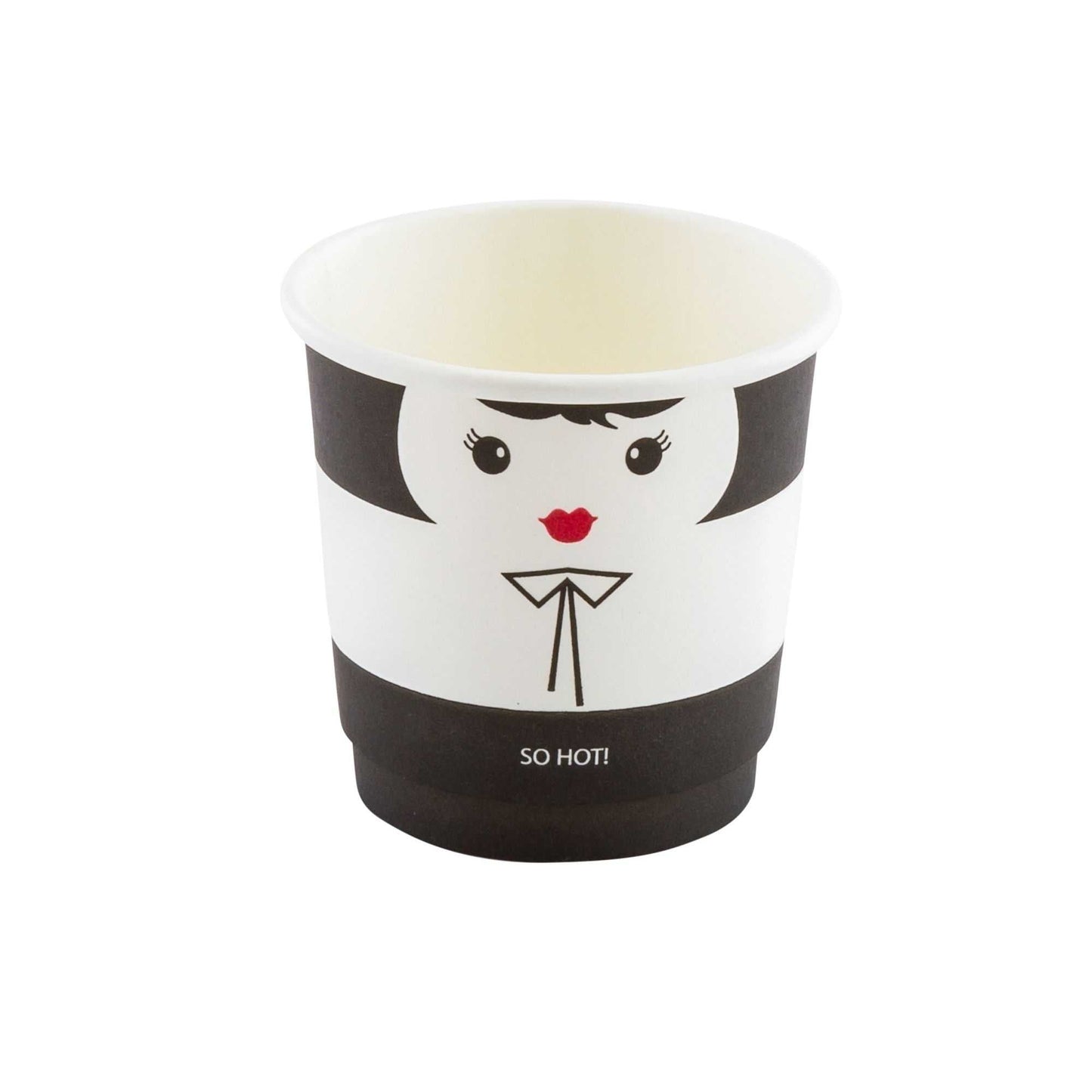 Restpresso 4 oz Madame Paper Coffee Cup - Double Wall - 2 1/2" x 2 1/2" x 2 1/4" - 25 count box