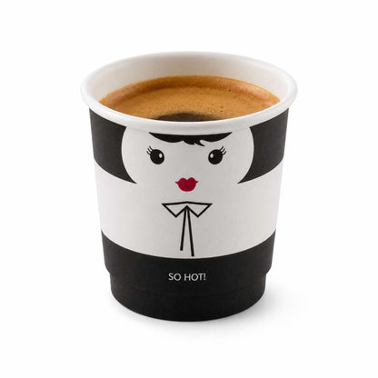 Restpresso 4 oz Madame Paper Coffee Cup - Double Wall - 2 1/2" x 2 1/2" x 2 1/4" - 500 count box