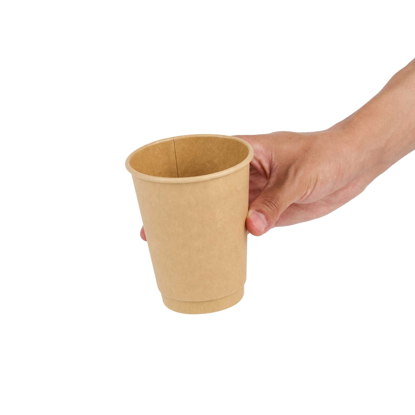 Restpresso 12 oz Kraft Paper Coffee Cup - Double Wall - 3 1/2" x 3 1/2" x 4 1/4" - 25 count box