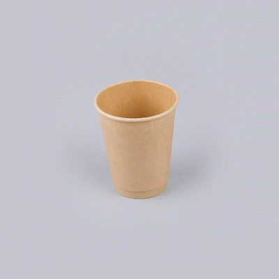 Restpresso 12 oz Kraft Paper Coffee Cup - Double Wall - 3 1/2" x 3 1/2" x 4 1/4" - 25 count box