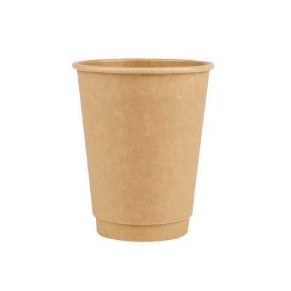 Restpresso 12 oz Kraft Paper Coffee Cup - Double Wall - 3 1/2" x 3 1/2" x 4 1/4" - 500 count box