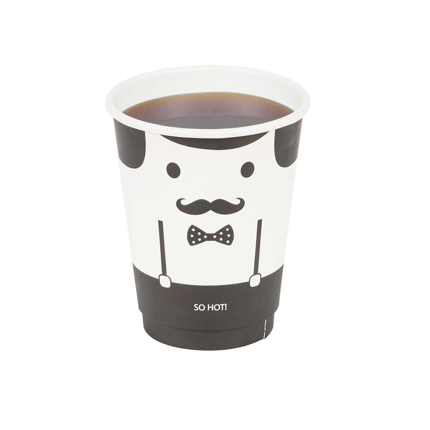 Restpresso 12 oz Monsieur Paper Coffee Cup - Double Wall - 3 1/2" x 3 1/2" x 4 1/4" - 500 count box