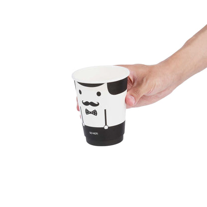 Restpresso 12 oz Monsieur Paper Coffee Cup - Double Wall - 3 1/2" x 3 1/2" x 4 1/4" - 500 count box