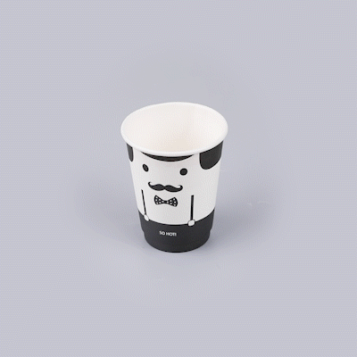 Restpresso 12 oz Monsieur Paper Coffee Cup - Double Wall - 3 1/2" x 3 1/2" x 4 1/4" - 500 count box