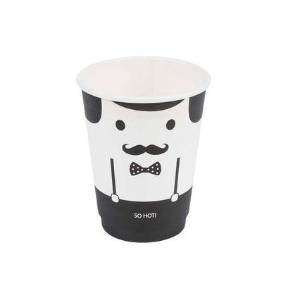 Restpresso 12 oz Monsieur Paper Coffee Cup - Double Wall - 3 1/2" x 3 1/2" x 4 1/4" - 500 count box