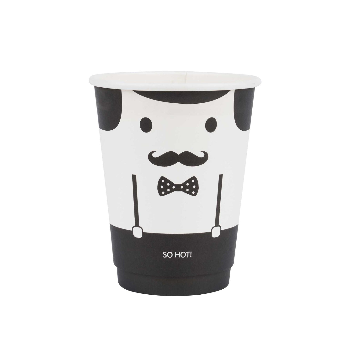Restpresso 12 oz Monsieur Paper Coffee Cup - Double Wall - 3 1/2" x 3 1/2" x 4 1/4" - 500 count box
