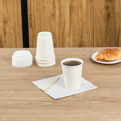 Restpresso 12 oz White Paper Coffee Cup - Double Wall - 3 1/2" x 3 1/2" x 4 1/4" - 500 count box