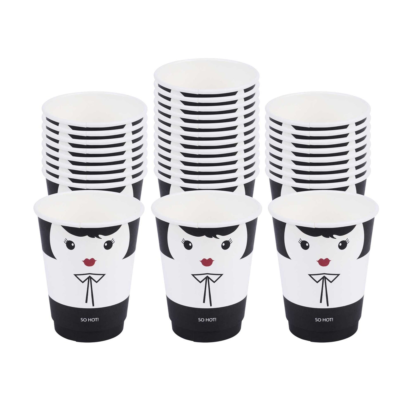 Restpresso 12 oz Madame Paper Coffee Cup - Double Wall - 3 1/2" x 3 1/2" x 4 1/4" - 25 count box