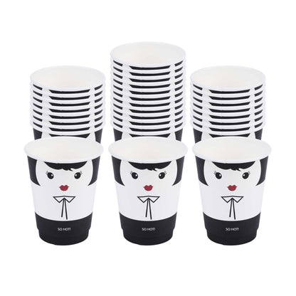Restpresso 12 oz Madame Paper Coffee Cup - Double Wall - 3 1/2" x 3 1/2" x 4 1/4" - 25 count box