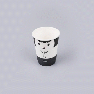 Restpresso 12 oz Madame Paper Coffee Cup - Double Wall - 3 1/2" x 3 1/2" x 4 1/4" - 25 count box