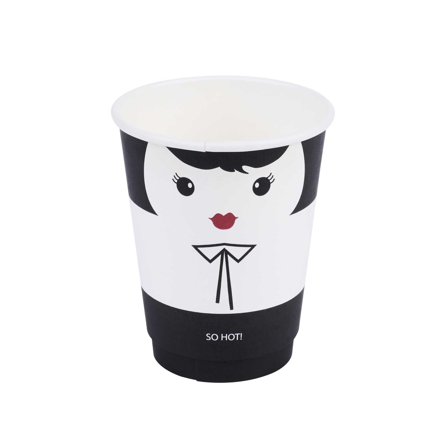 Restpresso 12 oz Madame Paper Coffee Cup - Double Wall - 3 1/2" x 3 1/2" x 4 1/4" - 25 count box