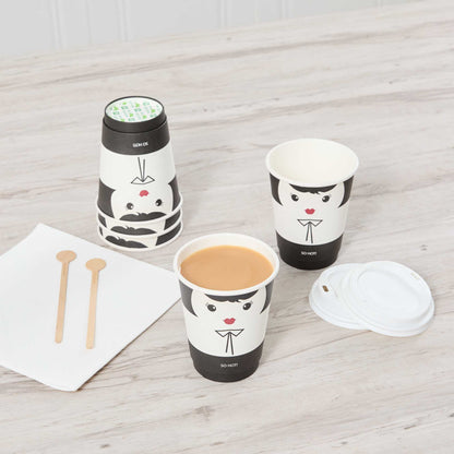 Restpresso 12 oz Madame Paper Coffee Cup - Double Wall - 3 1/2" x 3 1/2" x 4 1/4" - 25 count box