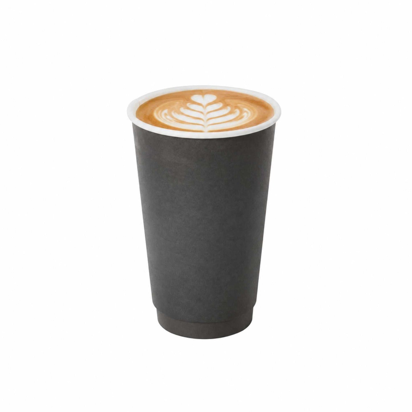 Restpresso 16 oz Black Paper Coffee Cup - Double Wall - 3 1/2" x 3 1/2" x 5 1/2" - 500 count box