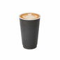 Restpresso 16 oz Black Paper Coffee Cup - Double Wall - 3 1/2" x 3 1/2" x 5 1/2" - 25 count box
