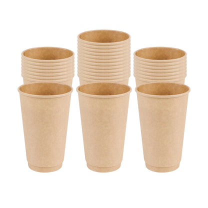 Restpresso 16 oz Kraft Paper Coffee Cup - Double Wall - 3 1/2" x 3 1/2" x 5 1/2" - 25 count box