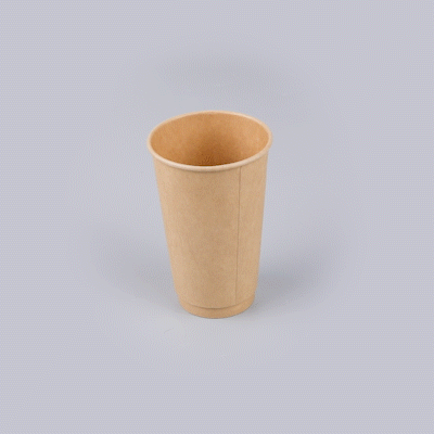 Restpresso 16 oz Kraft Paper Coffee Cup - Double Wall - 3 1/2" x 3 1/2" x 5 1/2" - 25 count box
