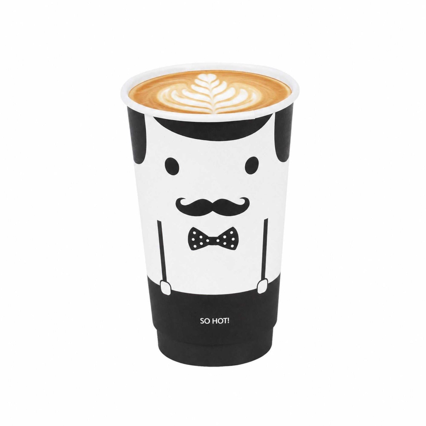Restpresso 16 oz Monsieur Paper Coffee Cup - Double Wall - 3 1/2" x 3 1/2" x 5 1/2" - 500 count box