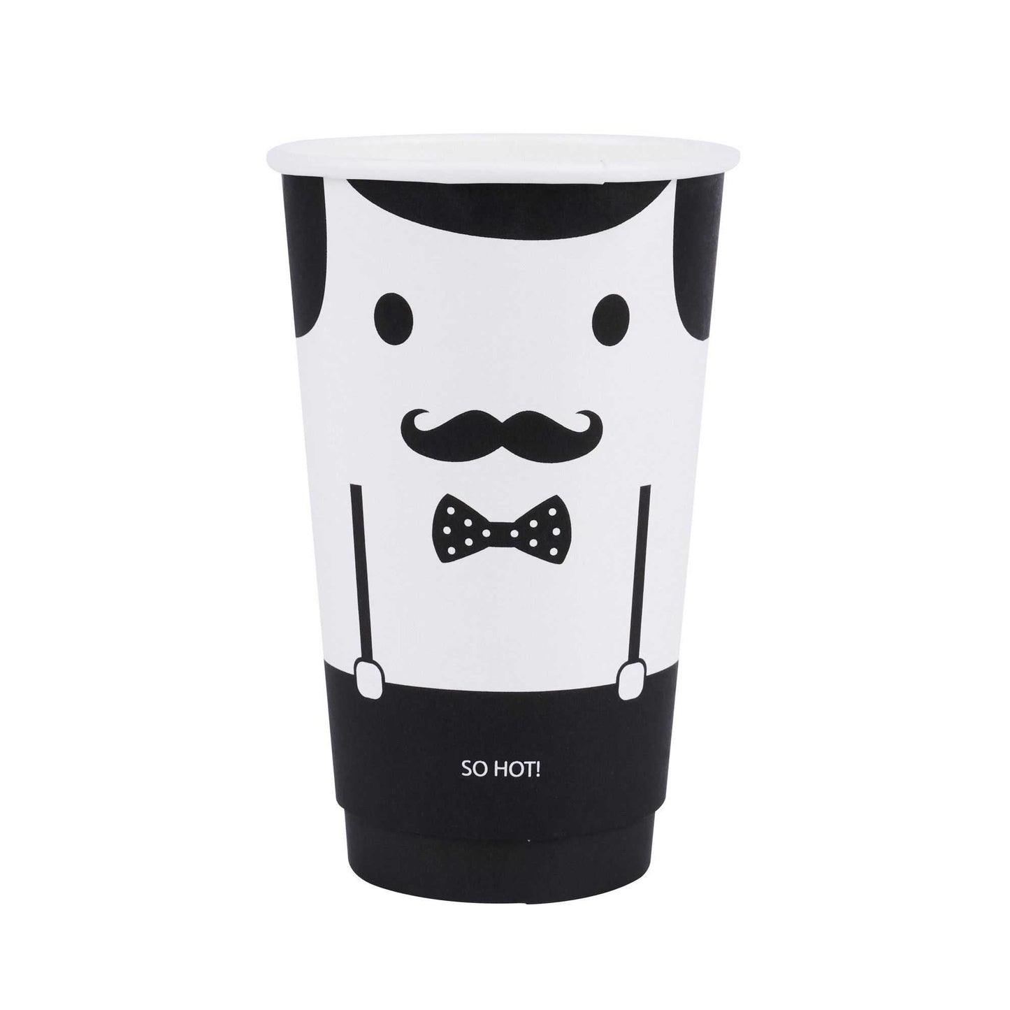 Restpresso 16 oz Monsieur Paper Coffee Cup - Double Wall - 3 1/2" x 3 1/2" x 5 1/2" - 25 count box