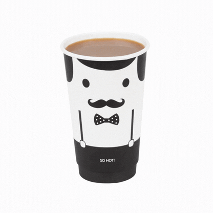 Restpresso 16 oz Monsieur Paper Coffee Cup - Double Wall - 3 1/2" x 3 1/2" x 5 1/2" - 500 count box