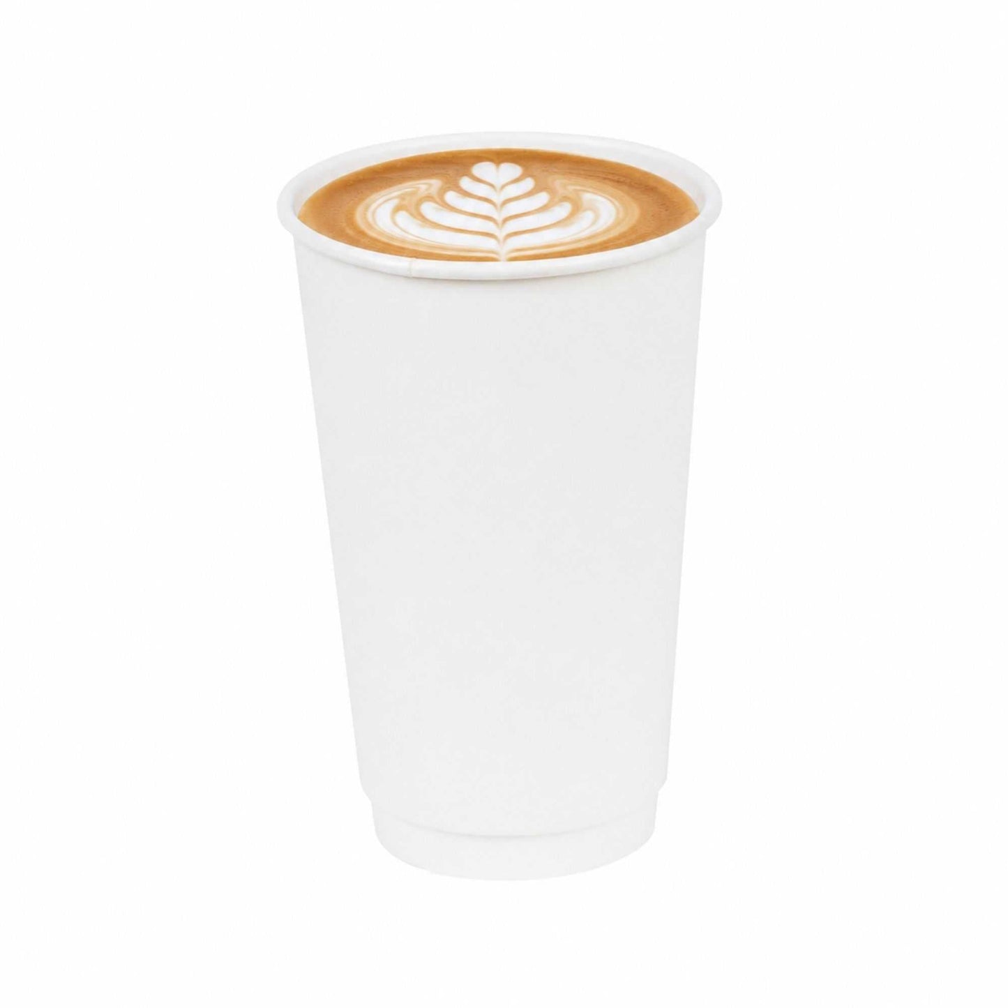 Restpresso 16 oz White Paper Coffee Cup - Double Wall - 3 1/2" x 3 1/2" x 5 1/2" - 500 count box