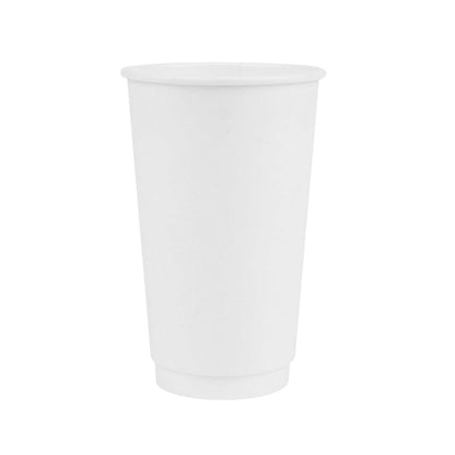 Restpresso 16 oz White Paper Coffee Cup - Double Wall - 3 1/2" x 3 1/2" x 5 1/2" - 25 count box