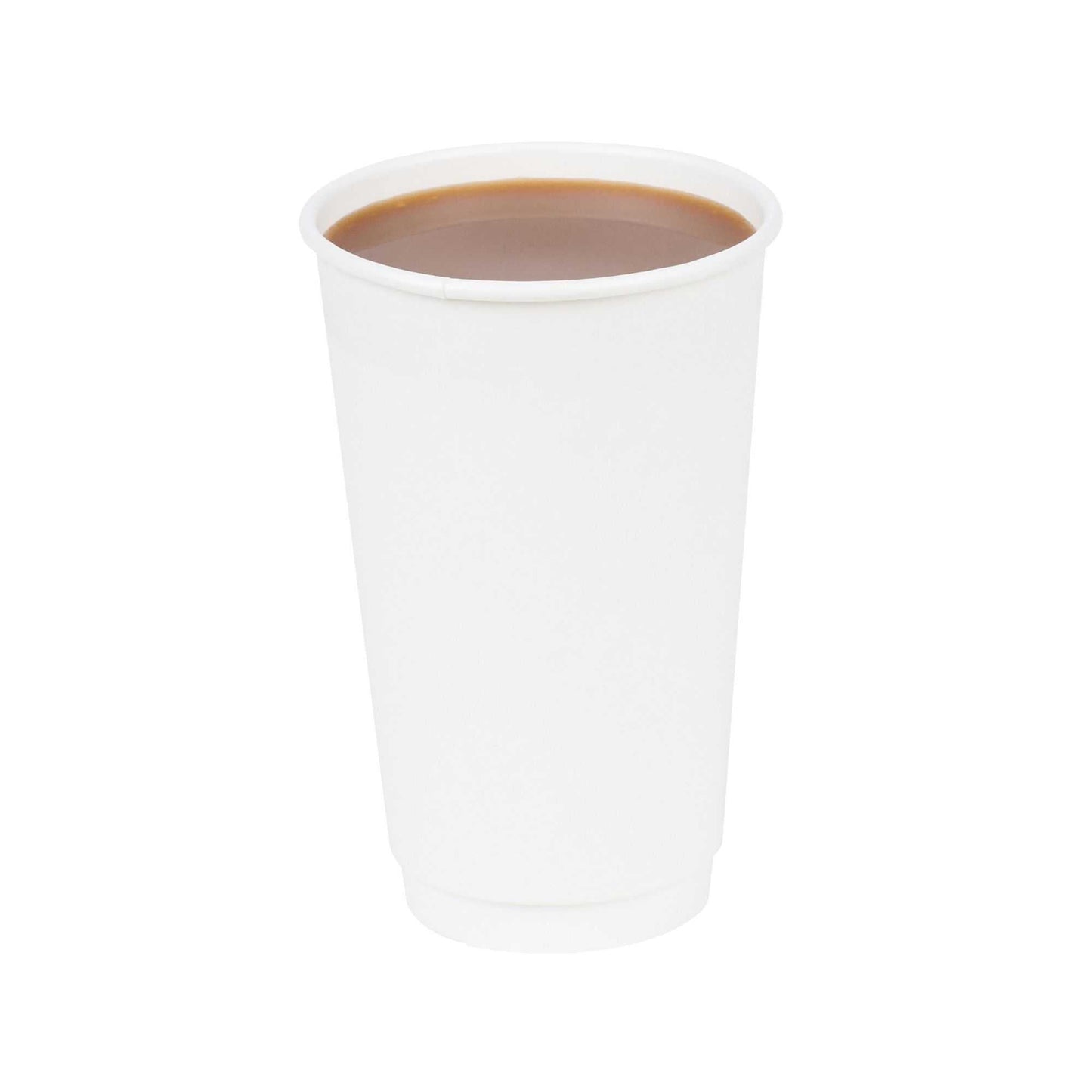 Restpresso 16 oz White Paper Coffee Cup - Double Wall - 3 1/2" x 3 1/2" x 5 1/2" - 25 count box
