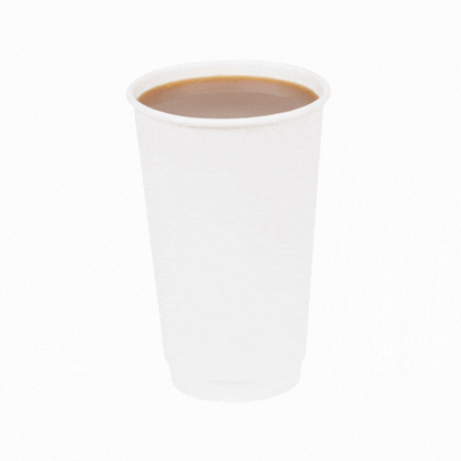 Restpresso 16 oz White Paper Coffee Cup - Double Wall - 3 1/2" x 3 1/2" x 5 1/2" - 500 count box
