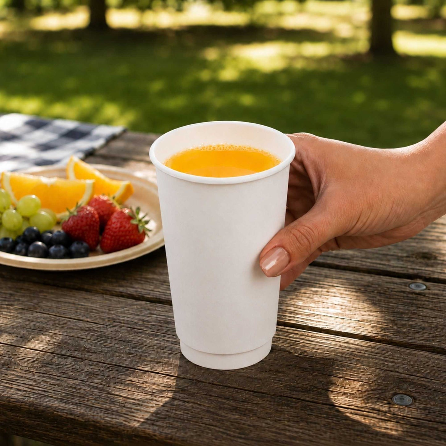 Restpresso 16 oz White Paper Coffee Cup - Double Wall - 3 1/2" x 3 1/2" x 5 1/2" - 500 count box