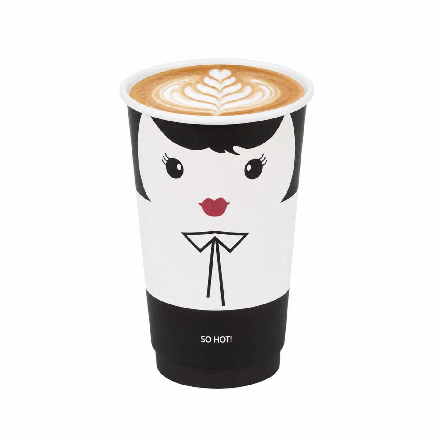 Restpresso 16 oz Madame Paper Coffee Cup - Double Wall - 3 1/2" x 3 1/2" x 5 1/2" - 500 count box