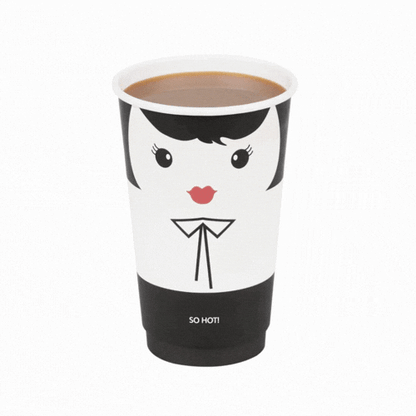 Restpresso 16 oz Madame Paper Coffee Cup - Double Wall - 3 1/2" x 3 1/2" x 5 1/2" - 25 count box