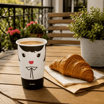 Restpresso 16 oz Madame Paper Coffee Cup - Double Wall - 3 1/2" x 3 1/2" x 5 1/2" - 25 count box
