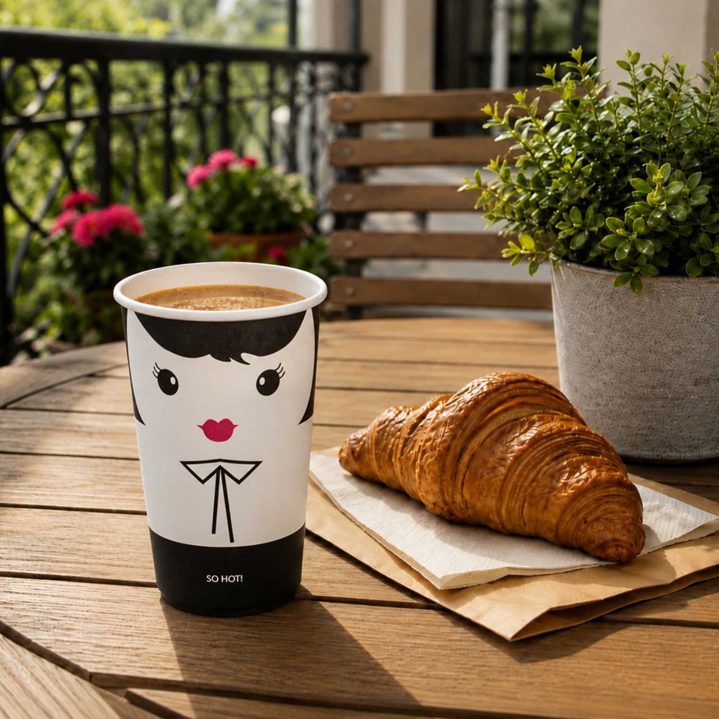 Restpresso 16 oz Madame Paper Coffee Cup - Double Wall - 3 1/2" x 3 1/2" x 5 1/2" - 500 count box