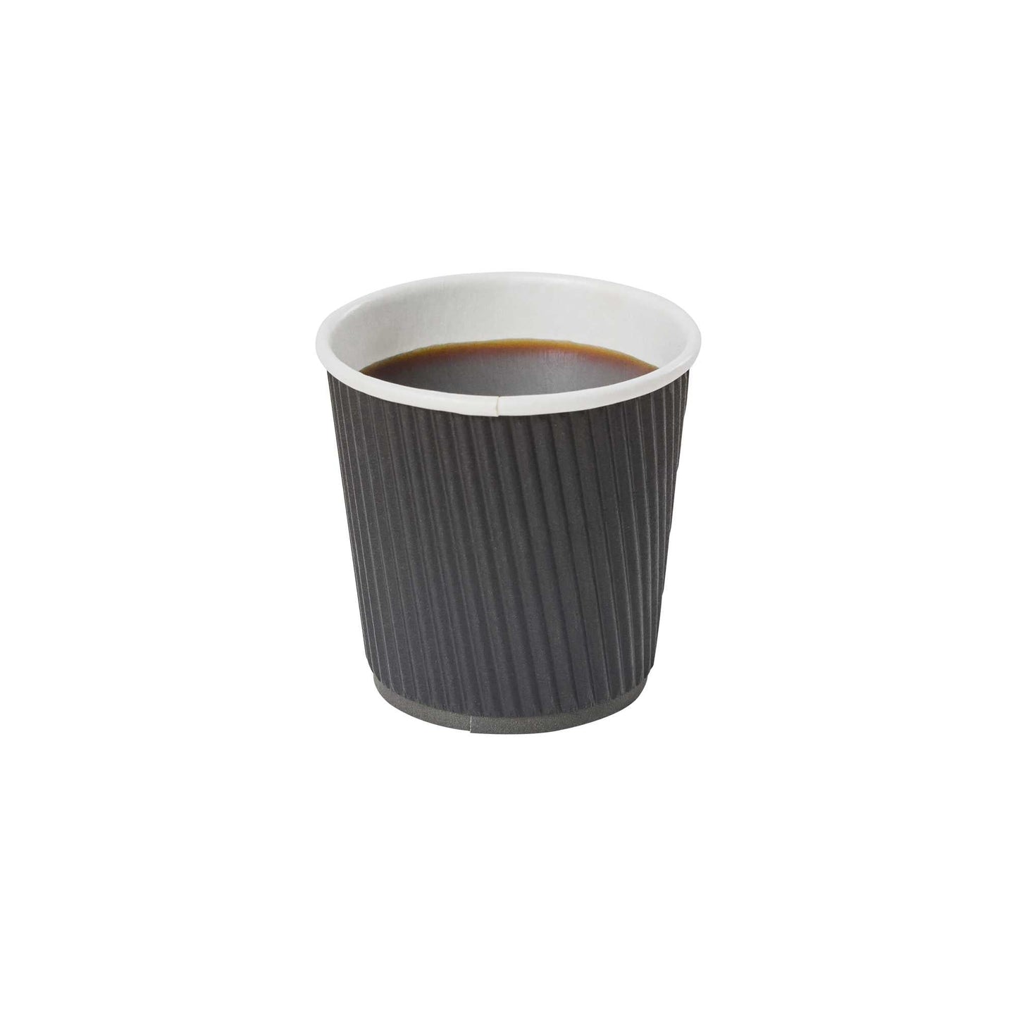 Restpresso 4 oz Black Paper Coffee Cup - Ripple Wall - 2 1/2" x 2 1/2" x 2 1/4" - 25 count box