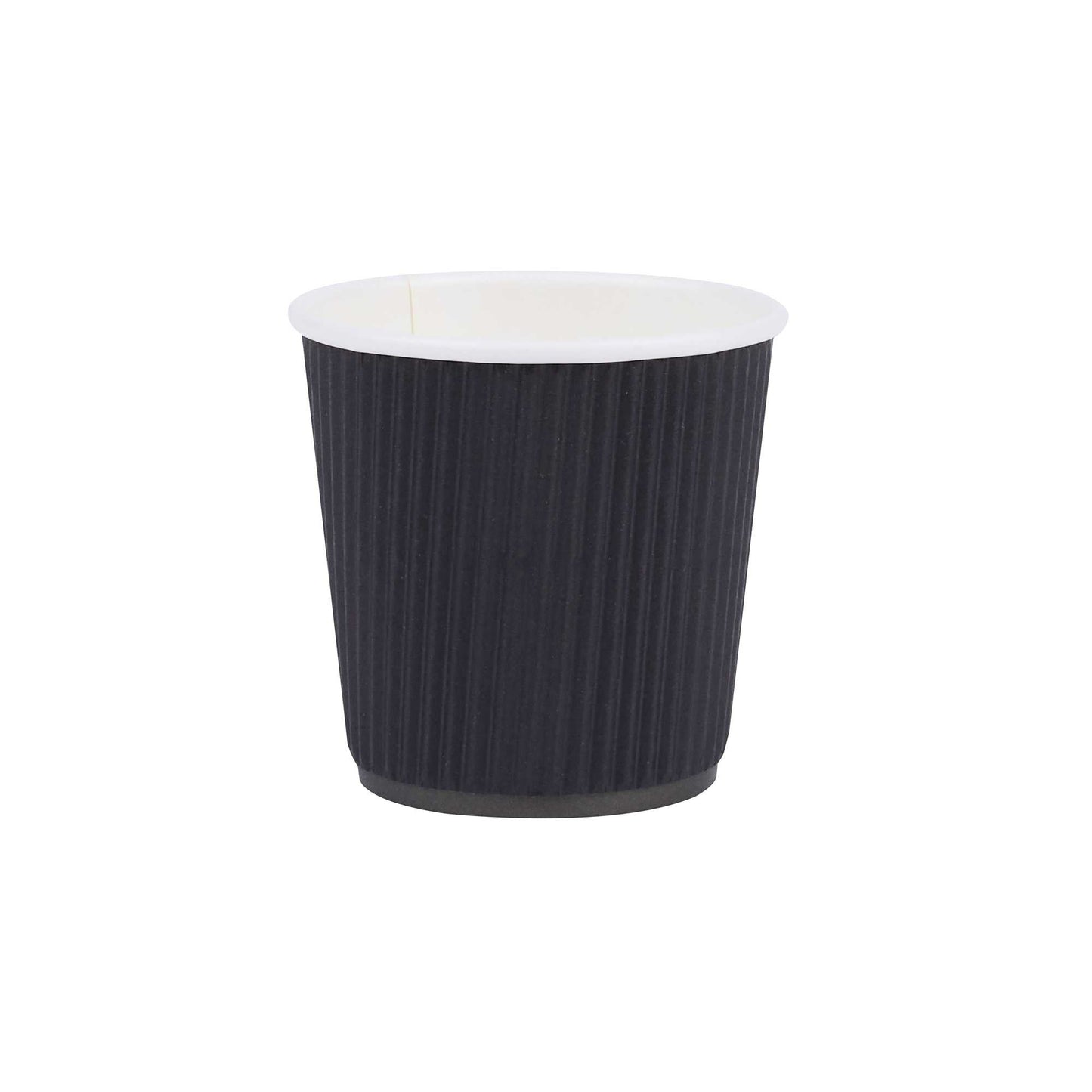 Restpresso 4 oz Black Paper Coffee Cup - Ripple Wall - 2 1/2" x 2 1/2" x 2 1/4" - 25 count box