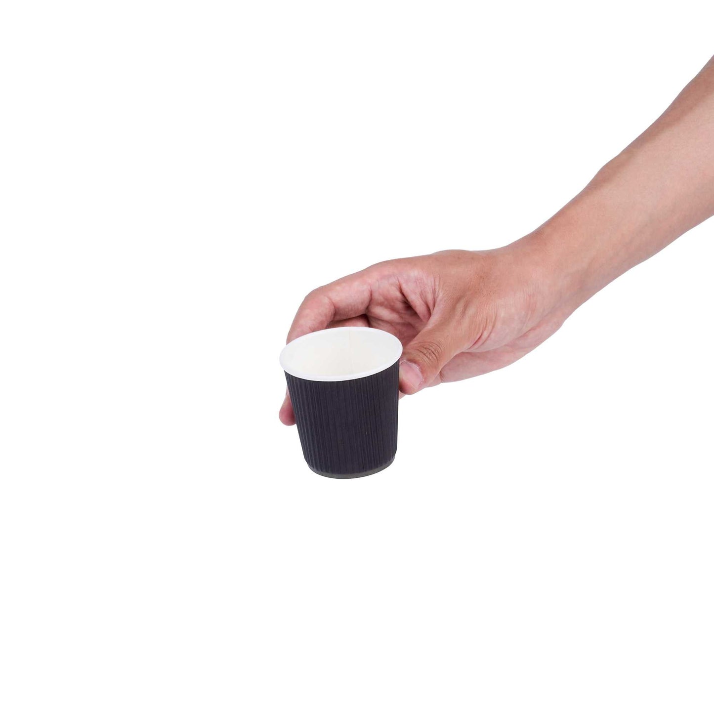 Restpresso 4 oz Black Paper Coffee Cup - Ripple Wall - 2 1/2" x 2 1/2" x 2 1/4" - 500 count box