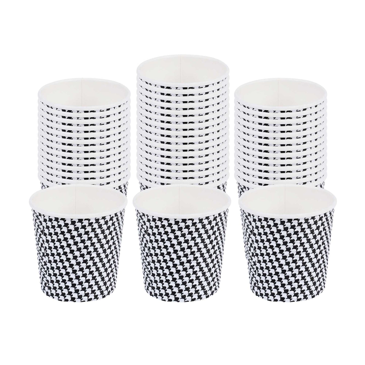 Restpresso 4 oz Houndstooth Paper Coffee Cup - Spiral Wall - 2 1/2" x 2 1/2" x 2 1/4" - 500 count box