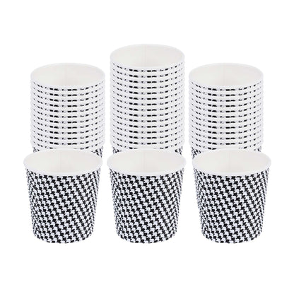 Restpresso 4 oz Houndstooth Paper Coffee Cup - Spiral Wall - 2 1/2" x 2 1/2" x 2 1/4" - 25 count box