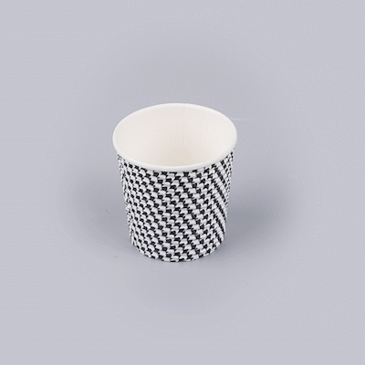 Restpresso 4 oz Houndstooth Paper Coffee Cup - Spiral Wall - 2 1/2" x 2 1/2" x 2 1/4" - 500 count box