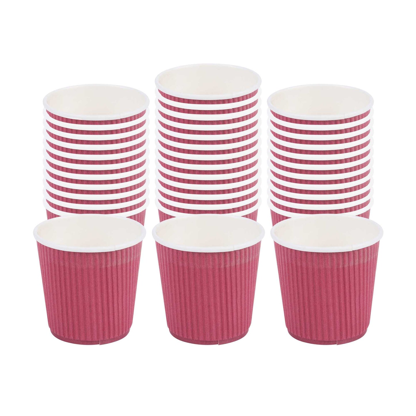 Restpresso 4 oz Crimson Paper Coffee Cup - Ripple Wall - 2 1/2" x 2 1/2" x 2 1/4" - 500 count box