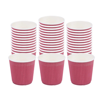 Restpresso 4 oz Crimson Paper Coffee Cup - Ripple Wall - 2 1/2" x 2 1/2" x 2 1/4" - 500 count box