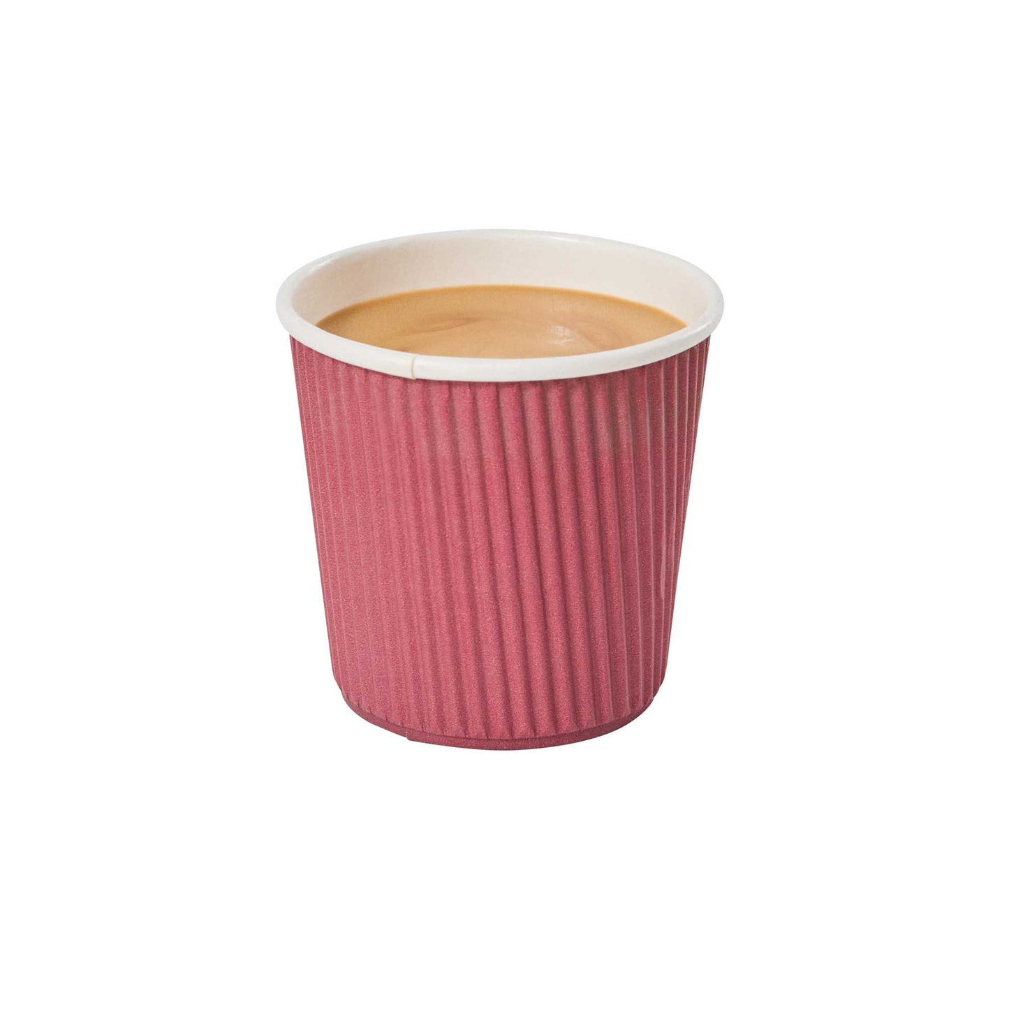 Restpresso 4 oz Crimson Paper Coffee Cup - Ripple Wall - 2 1/2" x 2 1/2" x 2 1/4" - 25 count box