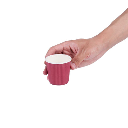 Restpresso 4 oz Crimson Paper Coffee Cup - Ripple Wall - 2 1/2" x 2 1/2" x 2 1/4" - 25 count box