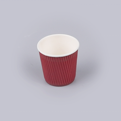 Restpresso 4 oz Crimson Paper Coffee Cup - Ripple Wall - 2 1/2" x 2 1/2" x 2 1/4" - 25 count box