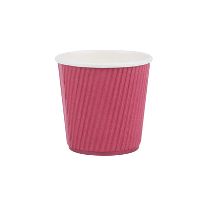 Restpresso 4 oz Crimson Paper Coffee Cup - Ripple Wall - 2 1/2" x 2 1/2" x 2 1/4" - 500 count box